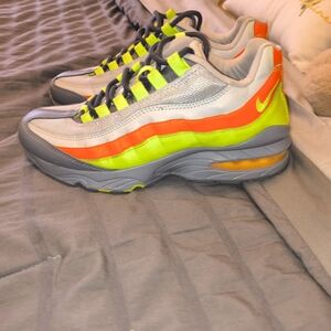 Nike Air Max 95 Sneakers - Neon Green and Orange